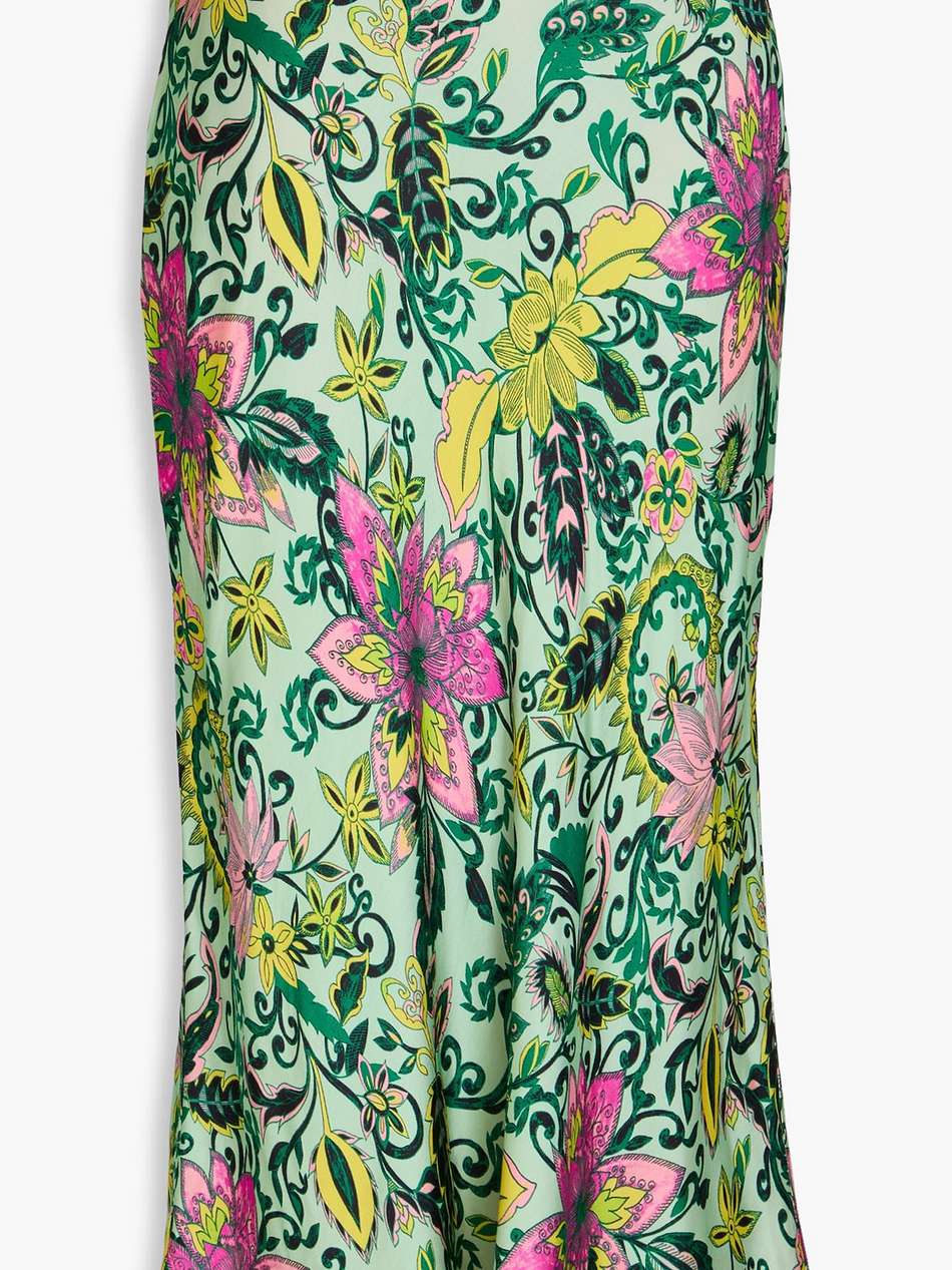 dina reversible floral-print satin midi skirt