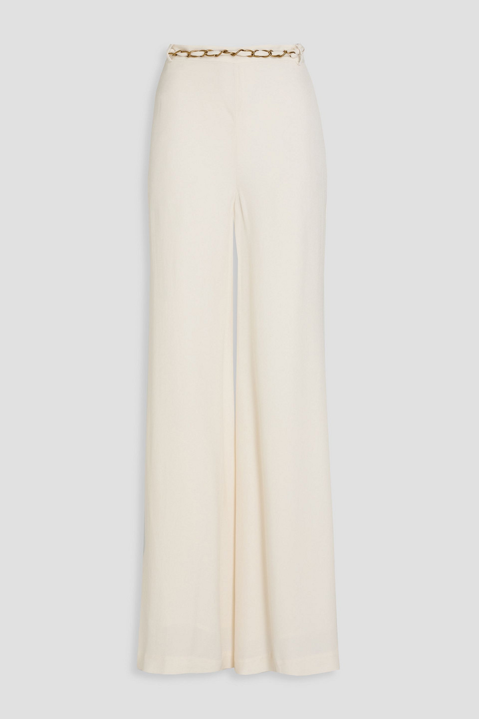 Zimmermann Embellished Crepe Flared Pants In Ivory