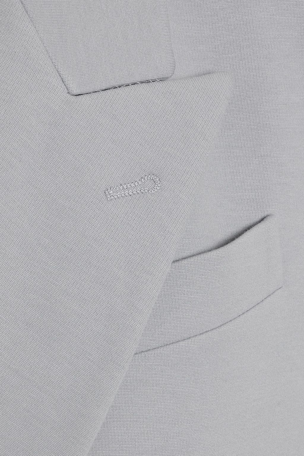 BRUNELLO CUCINELLI Double-breasted bead-embellished cotton-blend jersey blazer