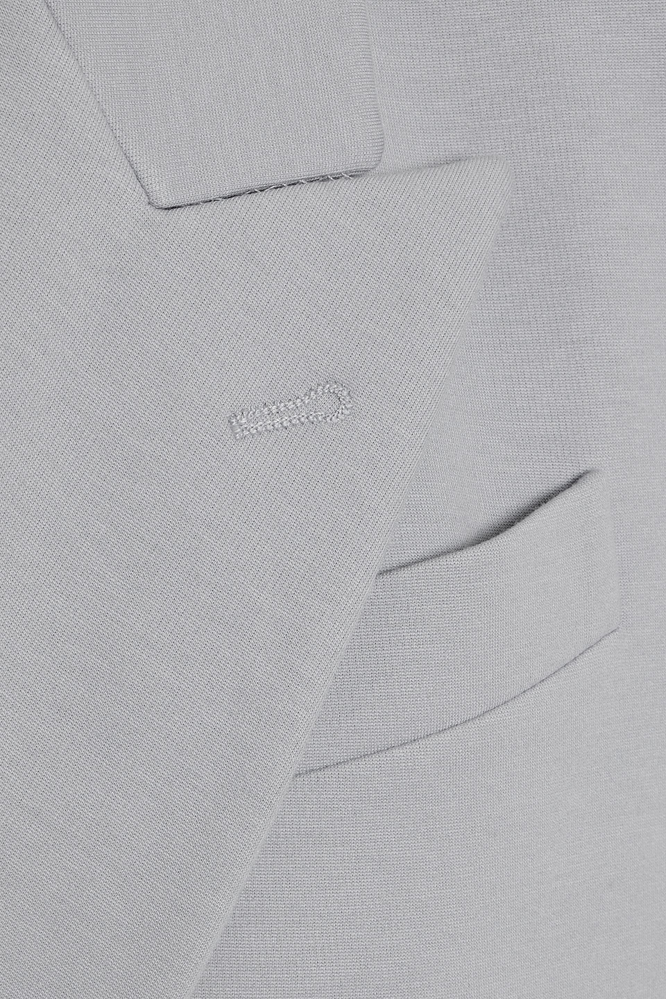 Brunello Cucinelli Double-breasted Bead-embellished Cotton-blend Jersey Blazer In Stone