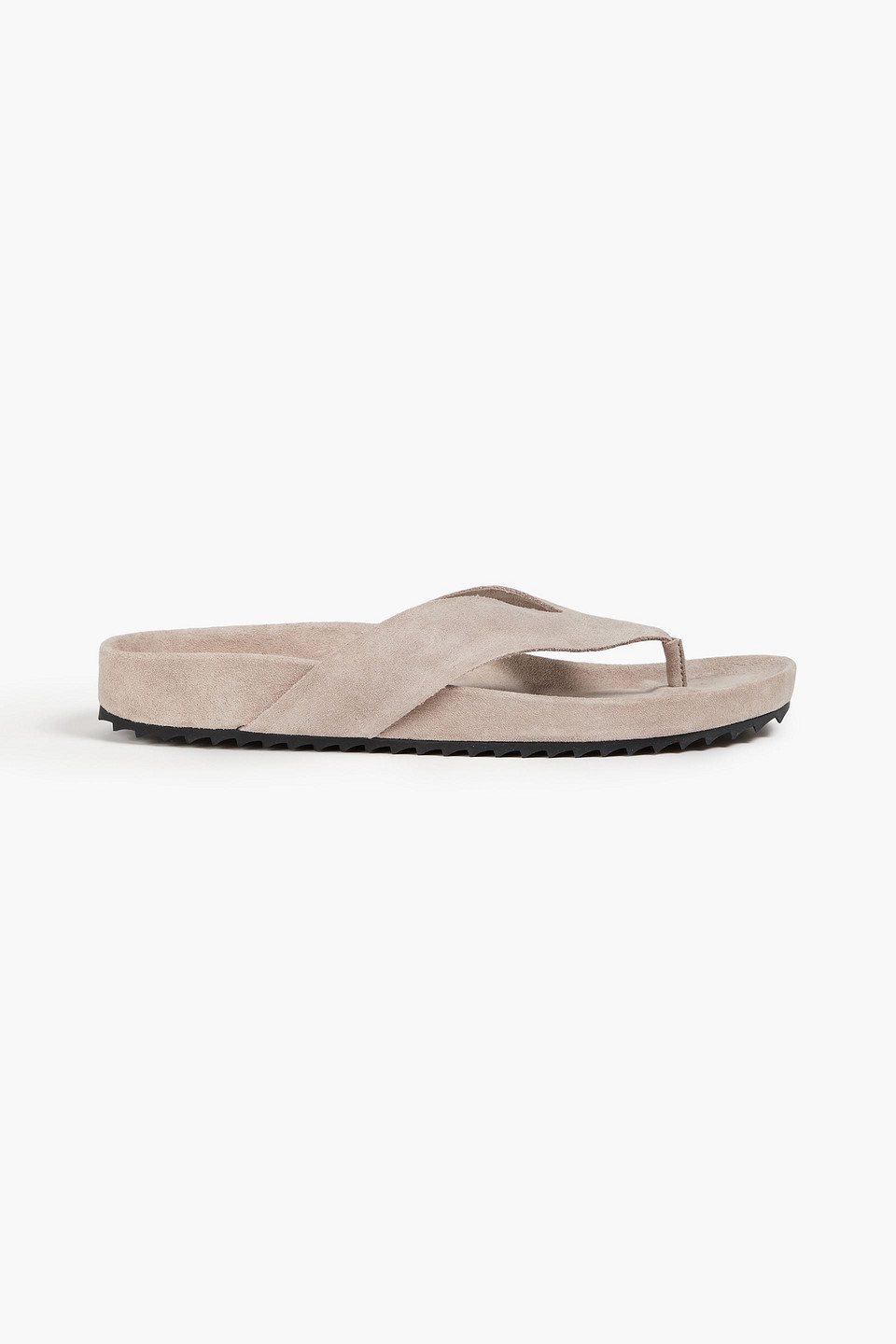 James Perse Suede Flip Flops In Stone