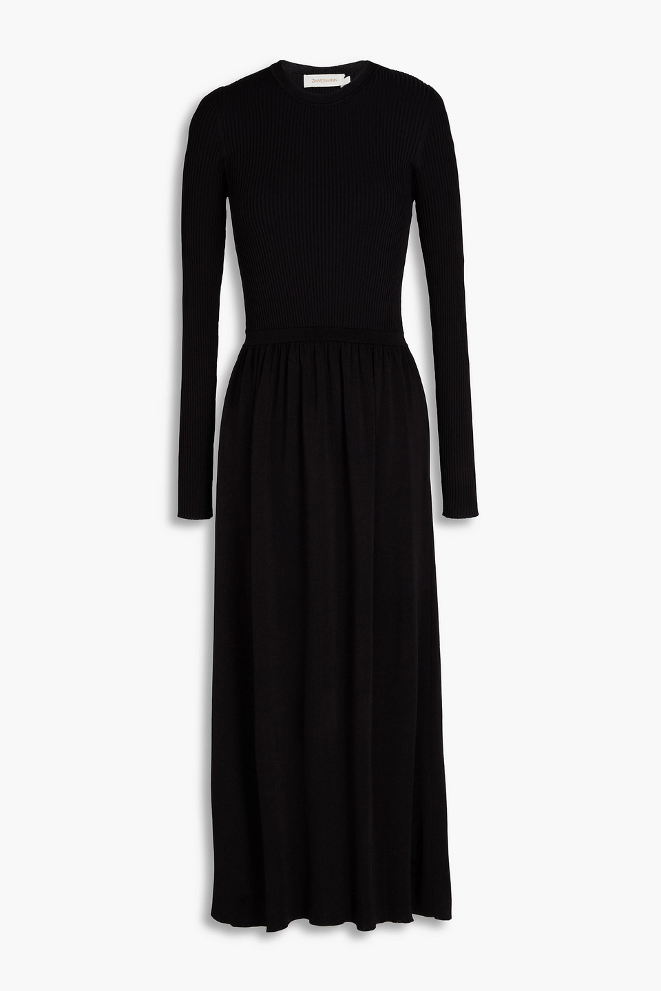 Ribbed-knit midi dress
