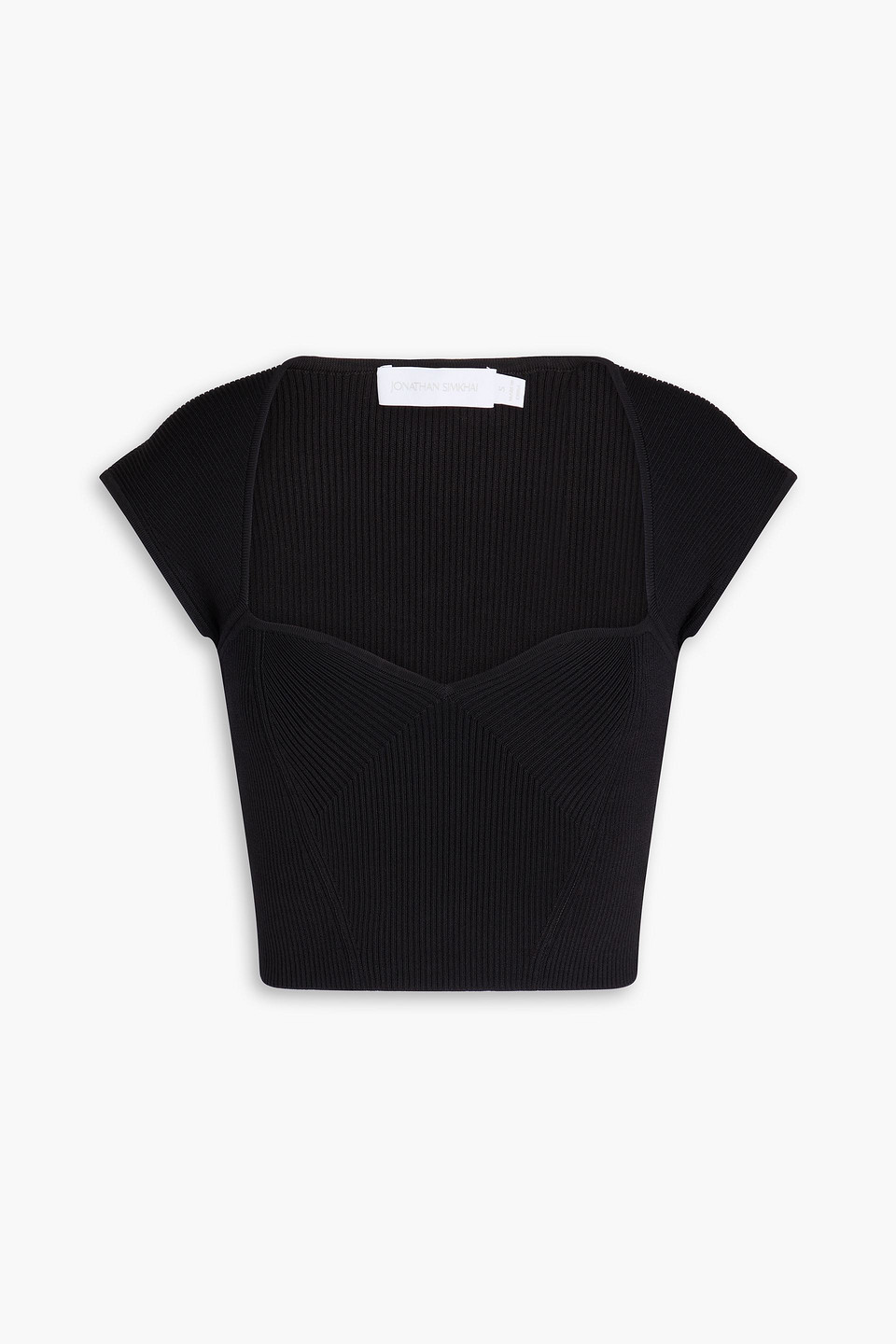 Simkhai Womens Black Abia Sweetheart-neck Stretch-woven Top