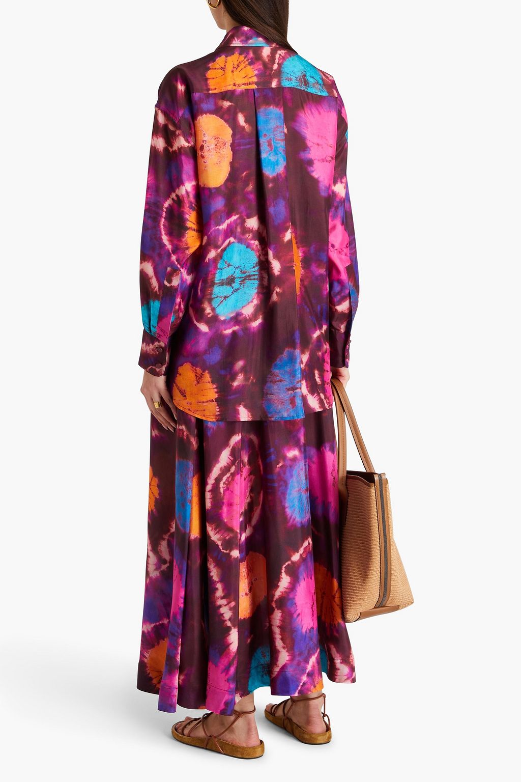 ZIMMERMANN Tie-dyed silk-habotai shirt