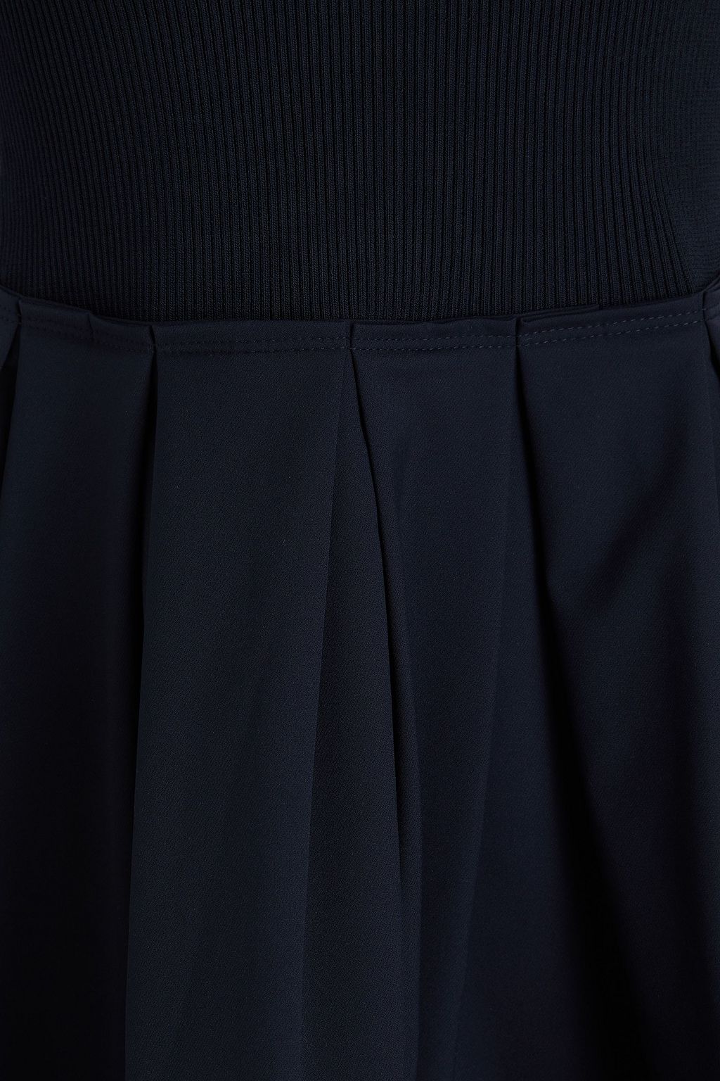 SIMKHAI Pleated stretch-jersey and ribbed-knit mini dress