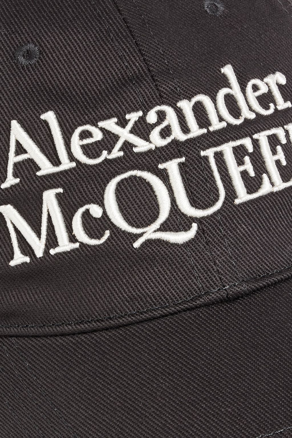 MCQUEEN Embroidered cotton-twill baseball cap