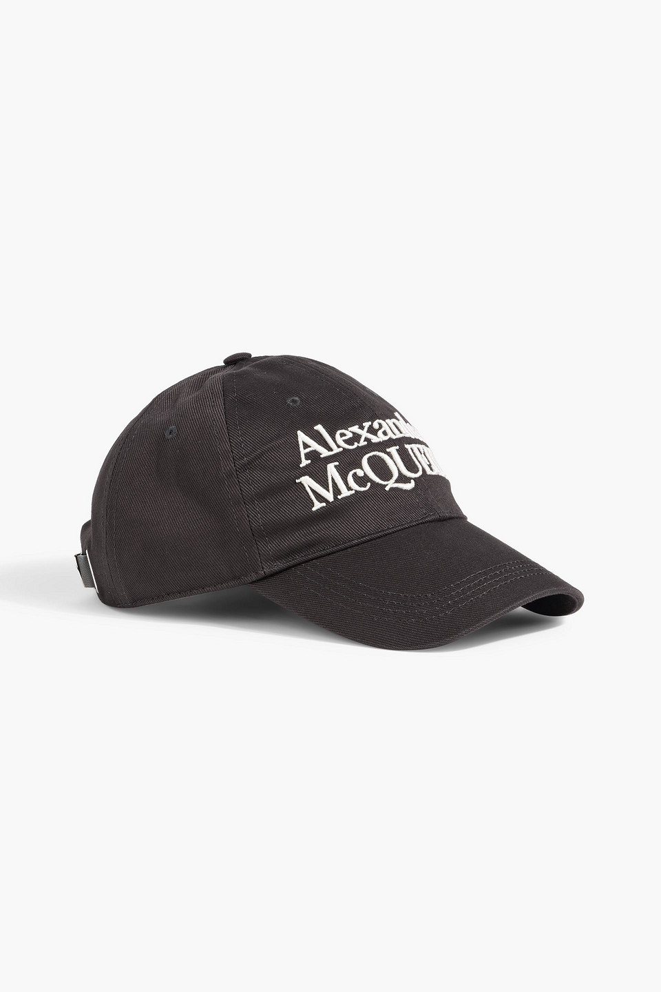Embroidered cotton-twill baseball cap