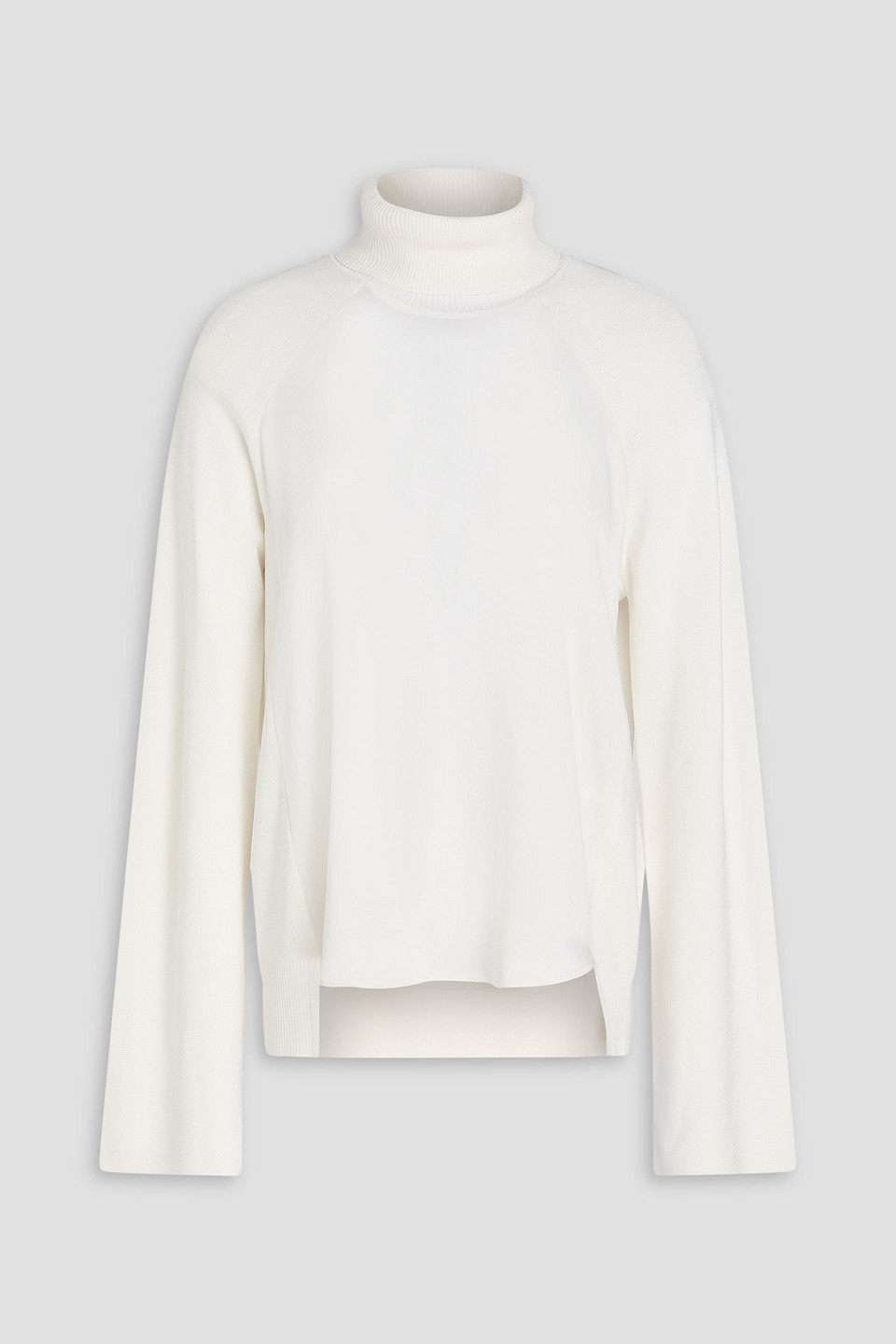 Simkhai Crepe-satin Turtleneck Sweater In Ivory