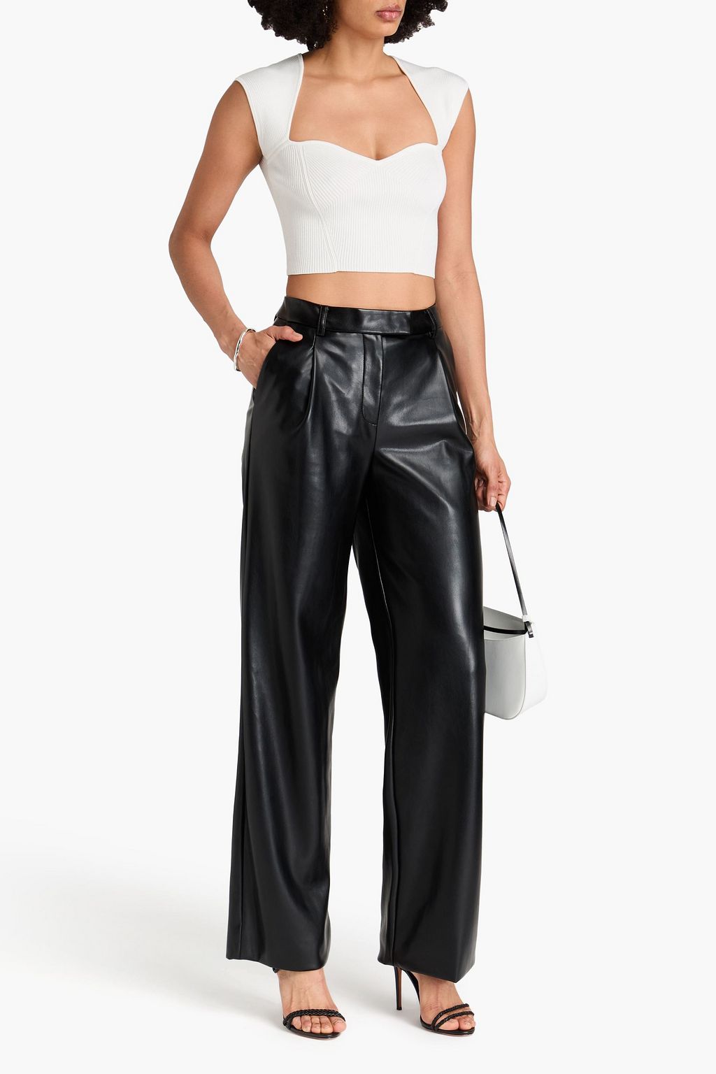 SIMKHAI Abia cropped ribbed-knit top
