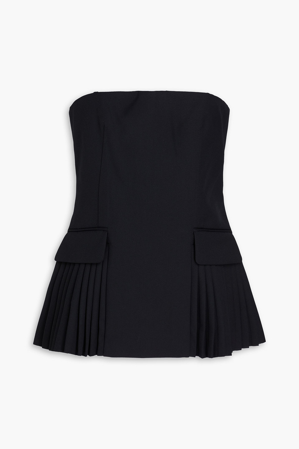 Simkhai Vita Bustier Pleated Top In Black