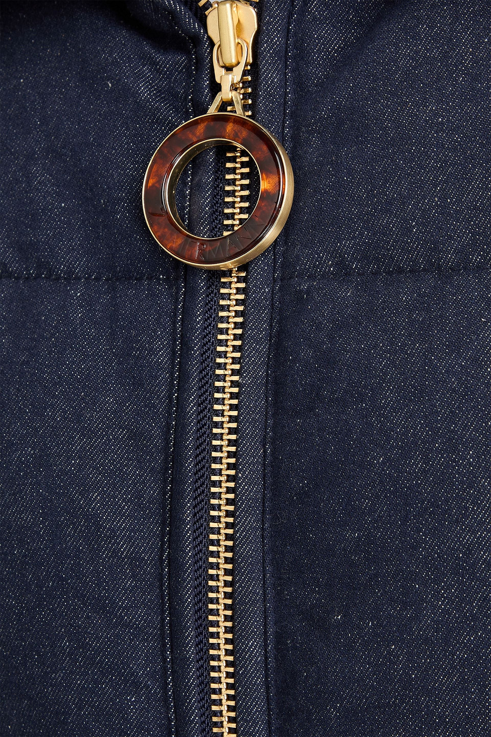 Zimmermann Quilted Denim Down Jacket In Dark Denim