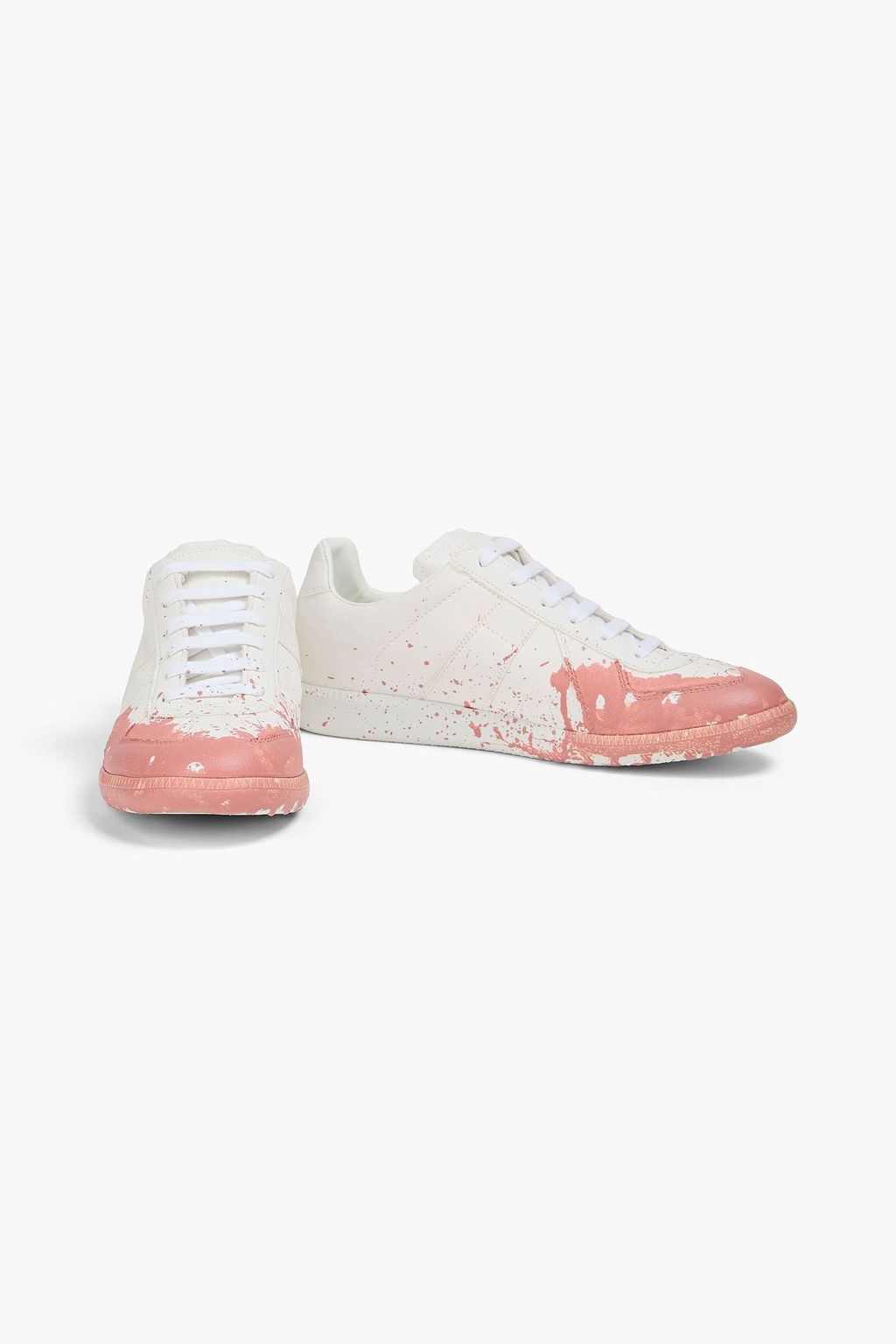 MAISON MARGIELA Painted cotton-canvas sneakers