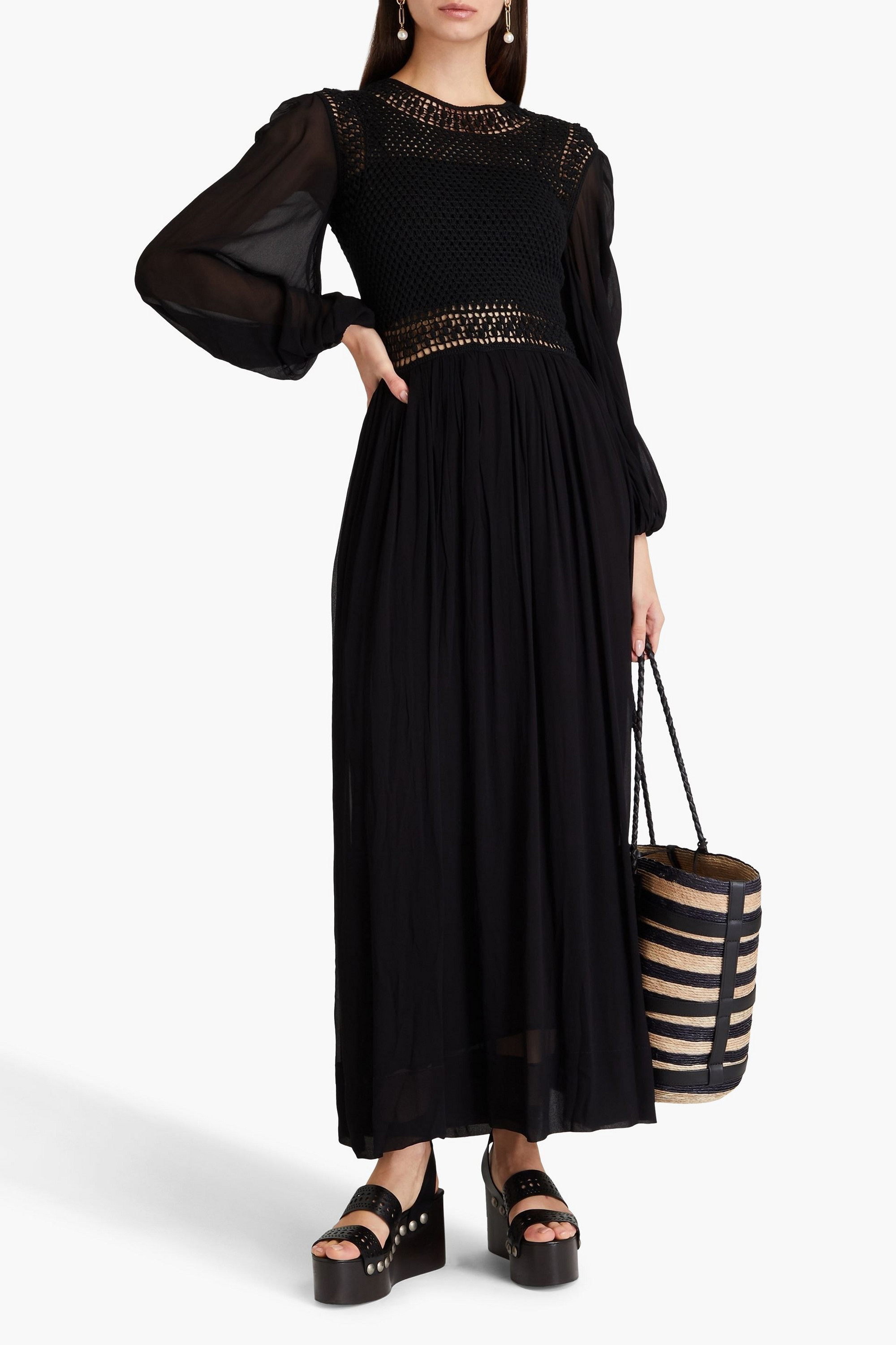 Zimmermann Crochet-paneled chiffon maxi dress