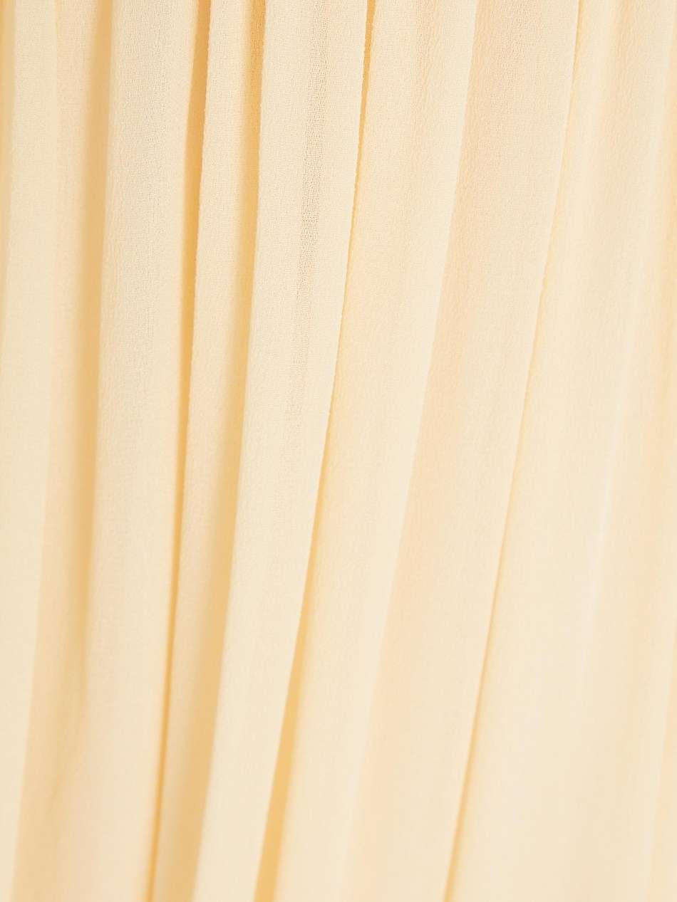 crochet-paneled georgette maxi dress