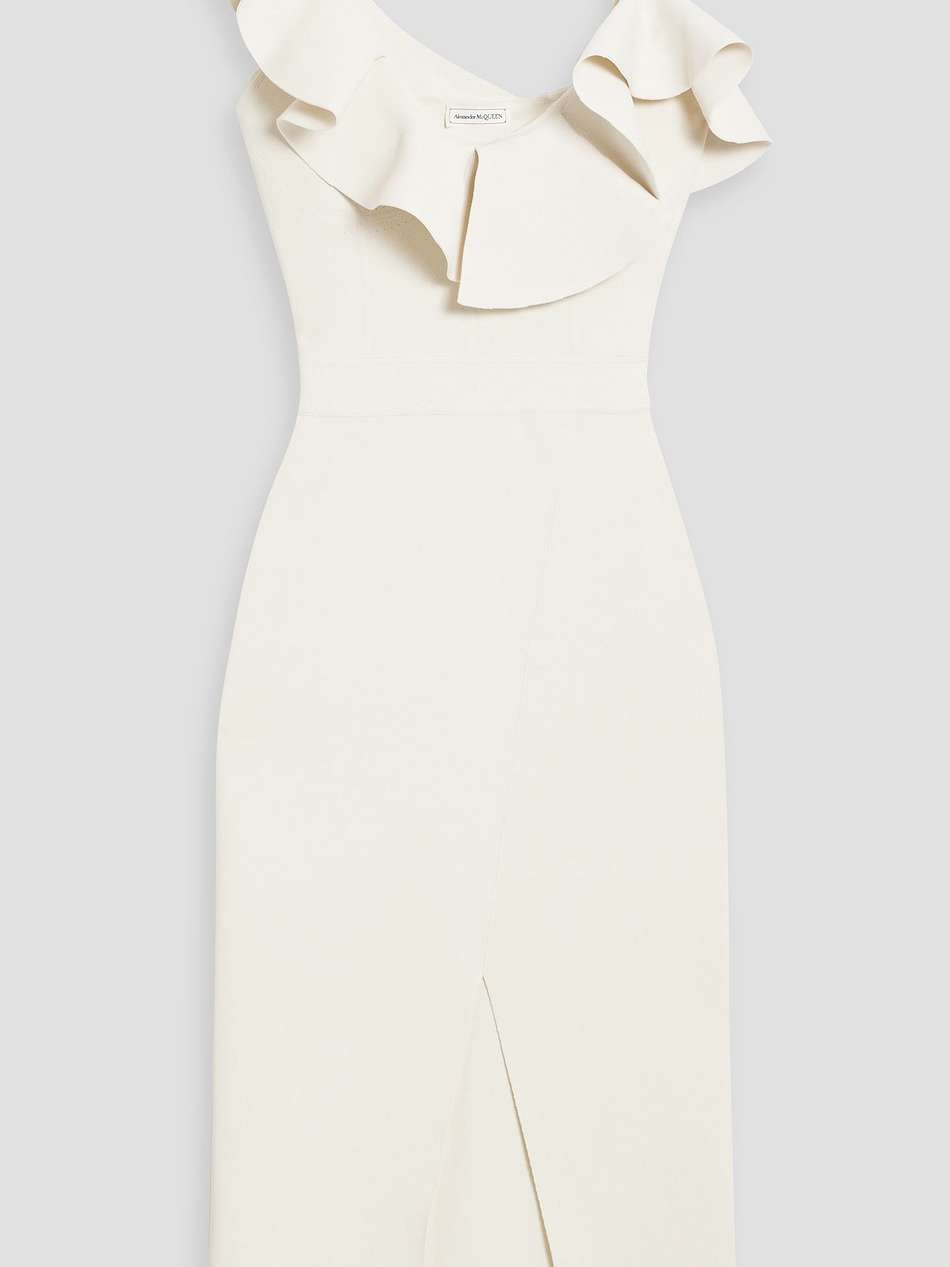 ruffled stretch-knit dress