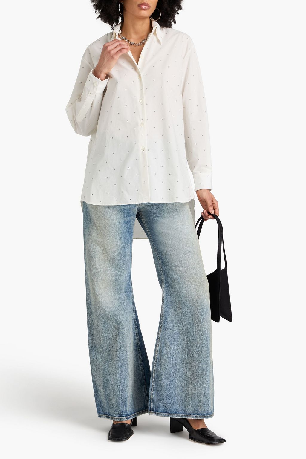 MM6 MAISON MARGIELA قميص من قطن بوبلين مزين بطبعات