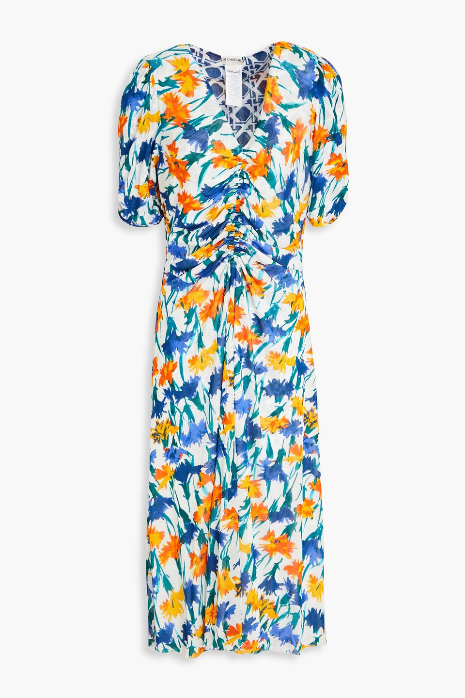Diane Von Furstenberg Koren Reversible Printed Stretch-mesh Dress In Royal Blue