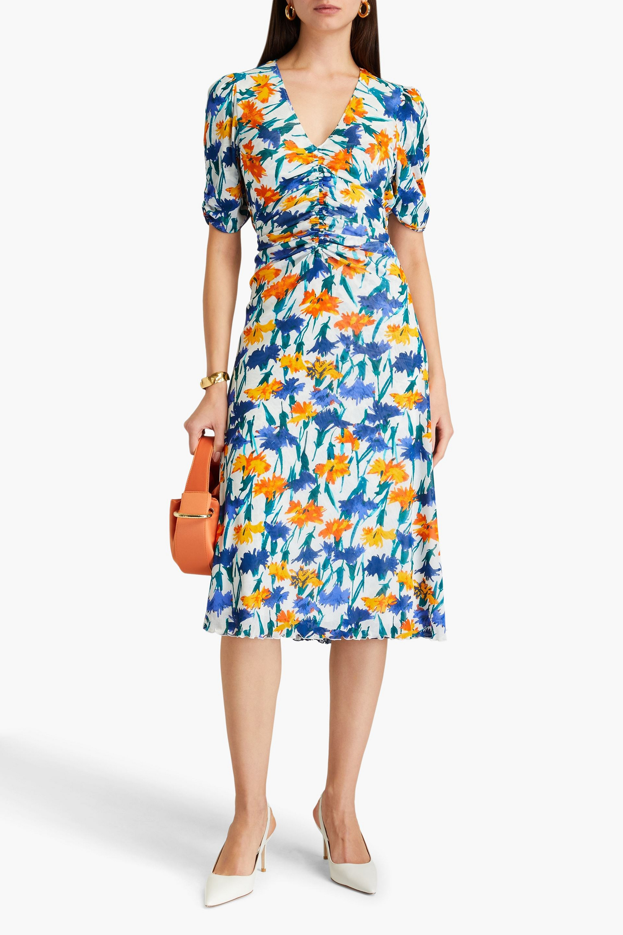 Diane von Furstenberg Koren reversible printed stretch-mesh dress