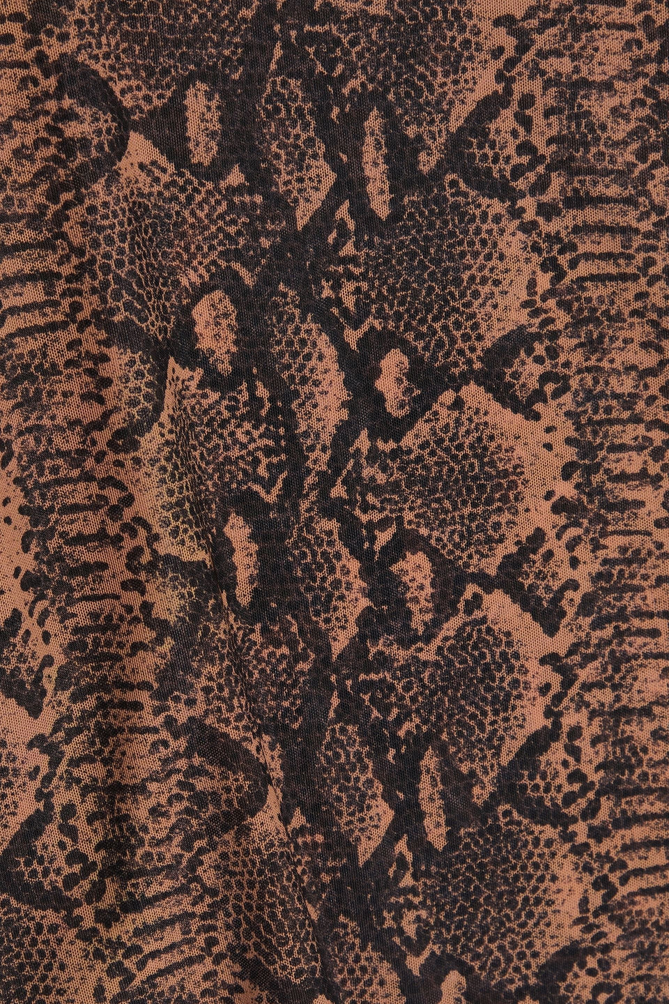 Alice And Olivia Delaina Snake-print Mesh Top In Animal Print