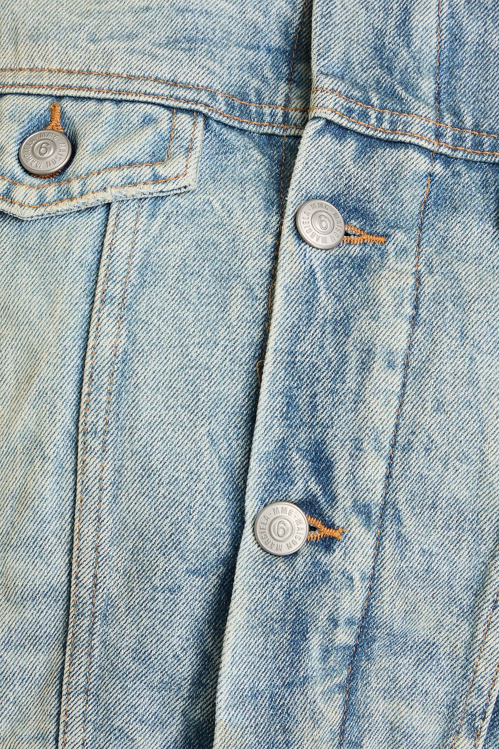 MM6 MAISON MARGIELA 디스트레스드 데님 크롭 재킷