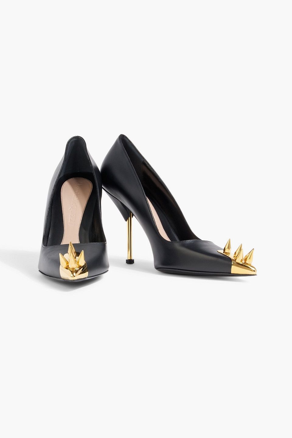 Alexander Mcqueen Punk Stud Leather Pumps In Black