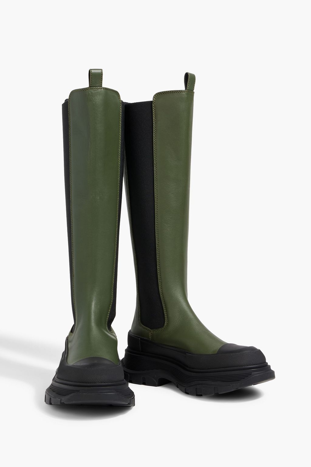 ALEXANDER MCQUEEN Tread Slick leather knee boots | THE OUTNET ALEXANDER MCQUEEN Tread Slick leather knee boots | THE OUTNET
