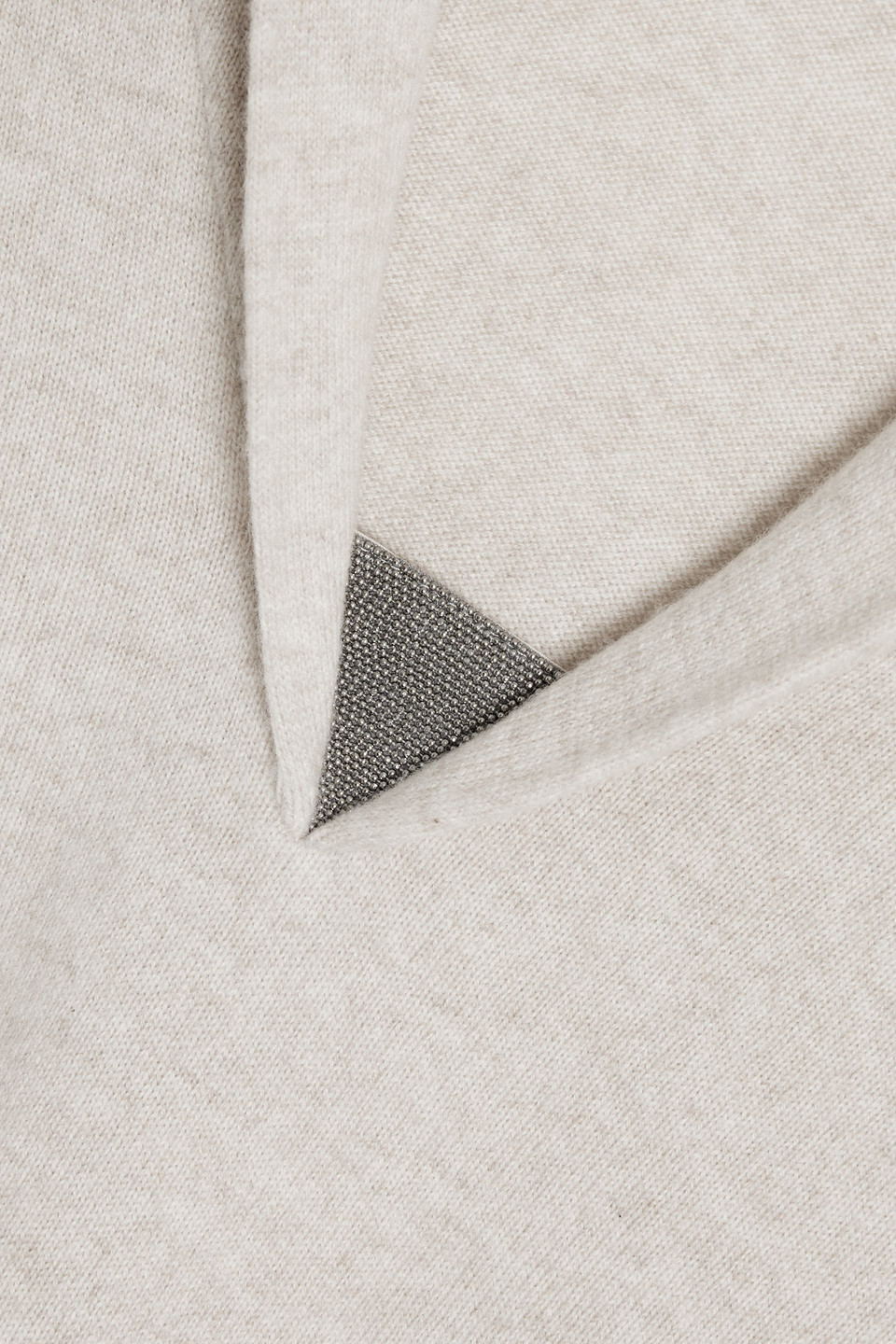 Brunello Cucinelli Bead-embellished Cashmere Sweater In Ecru