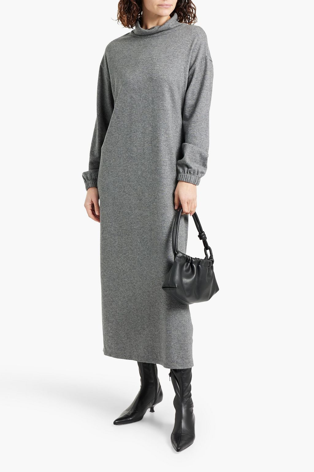 BRUNELLO CUCINELLI Cashmere turtleneck midi dress