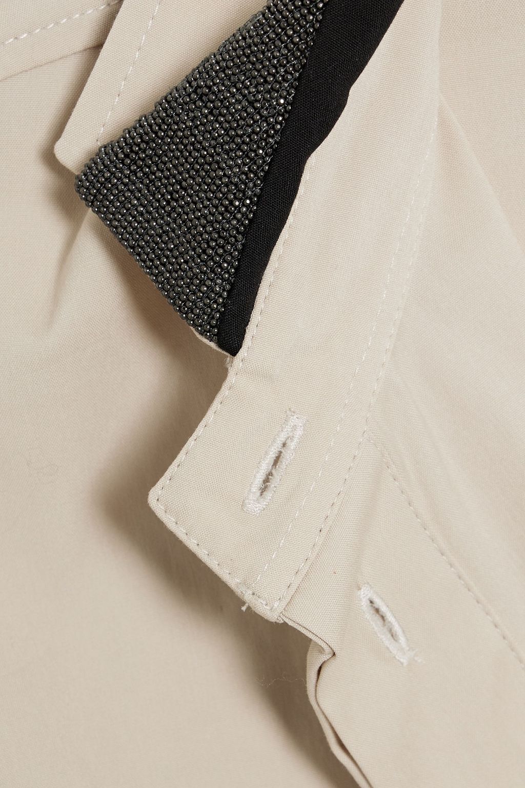 BRUNELLO CUCINELLI Bead-embellished cotton-blend poplin shirt