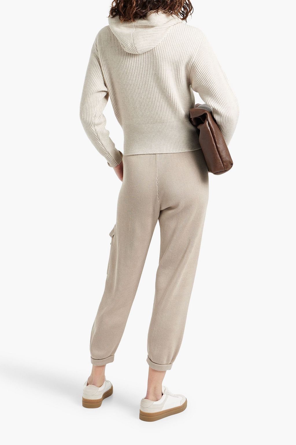 BRUNELLO CUCINELLI Bead-embellished cotton track pants