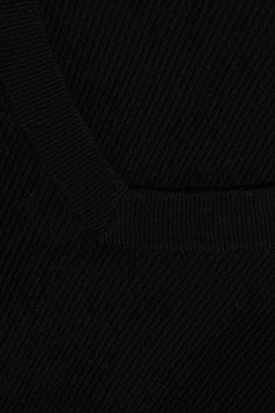Brunello Cucinelli Satin-trimmed Ribbed Cashmere Sweater In Black