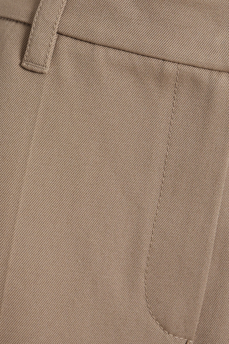 Brunello Cucinelli Cropped Cotton-twill Straight-leg Pants In Mushroom