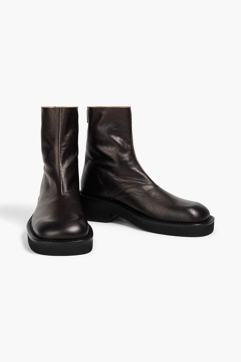 MM6 MAISON MARGIELA Metallic pebbled-leather boots