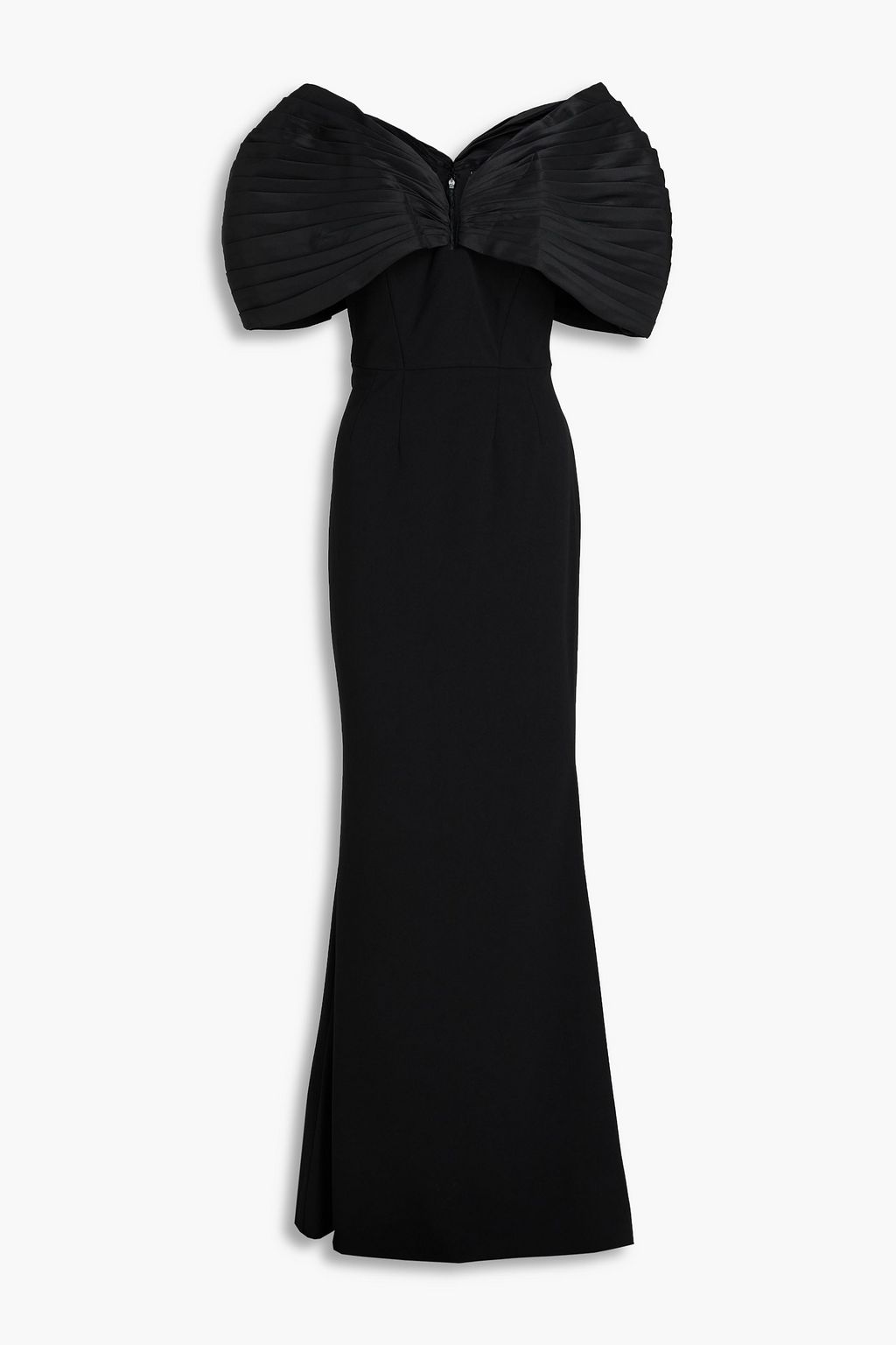 ZAC POSEN Flared stretch crepe and taffeta gown THE OUTNET