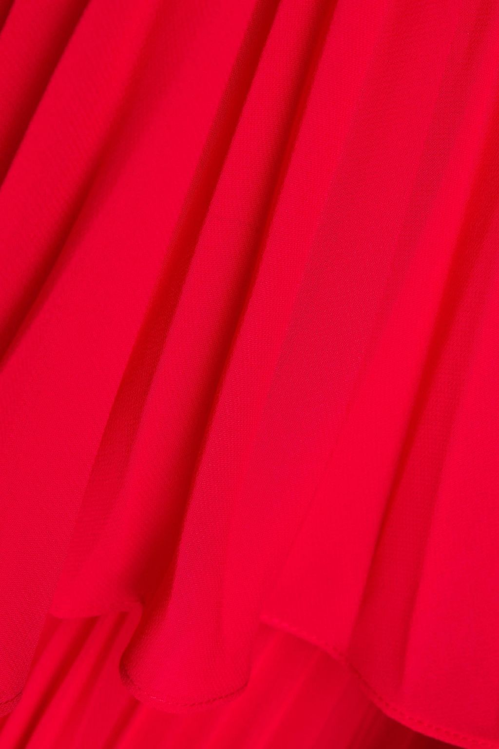 ZAC POSEN فستان سهرة بأسلوب الكاب مزين بكسرات من الشيفون