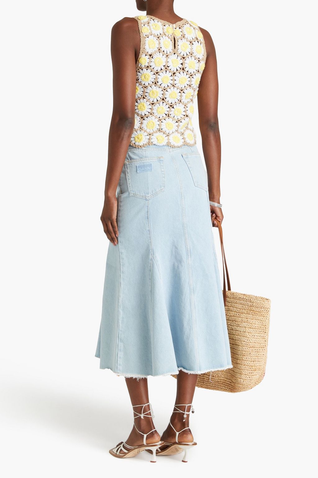 ALICE + OLIVIA Reva crocheted cotton-blend top