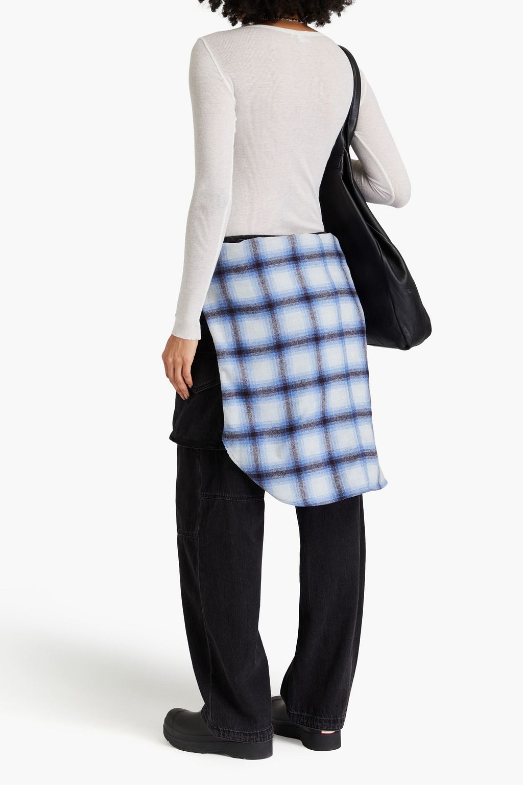 JAMES PERSE Ribbed cotton and cashmere-blend jersey top