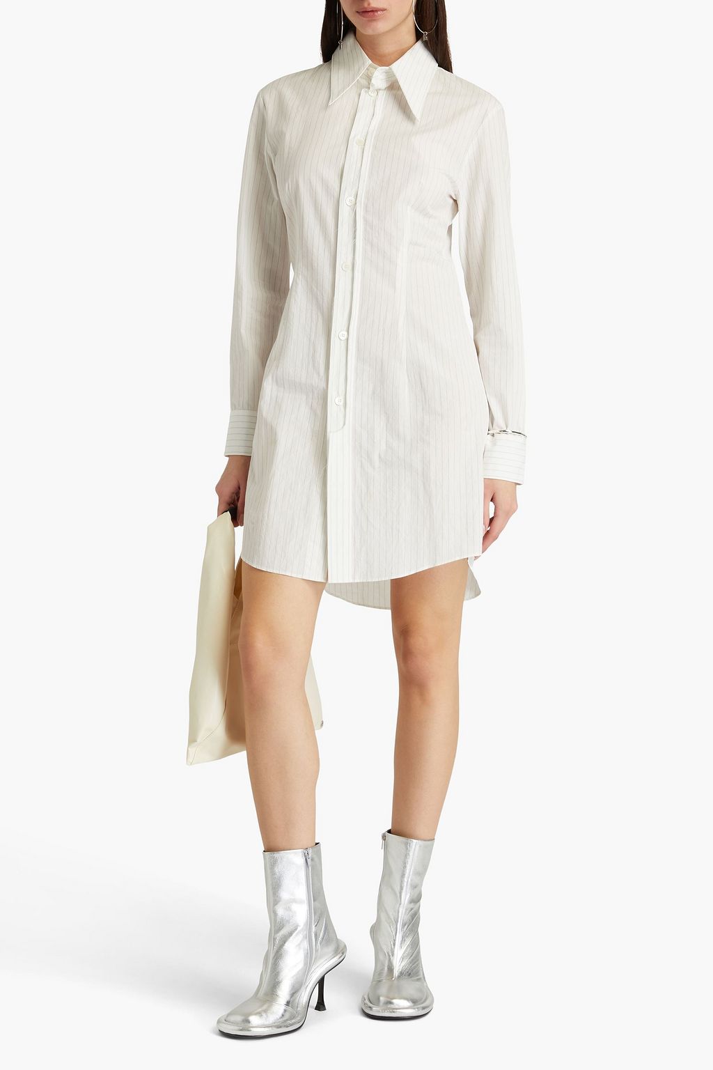 MM6 MAISON MARGIELA بنطال بأرجل مستقيمة من الكريب