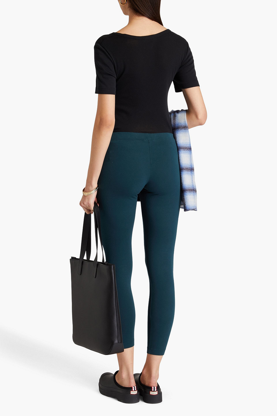 JAMES PERSE CROPPED STRETCH-COTTON JERSEY LEGGINGS