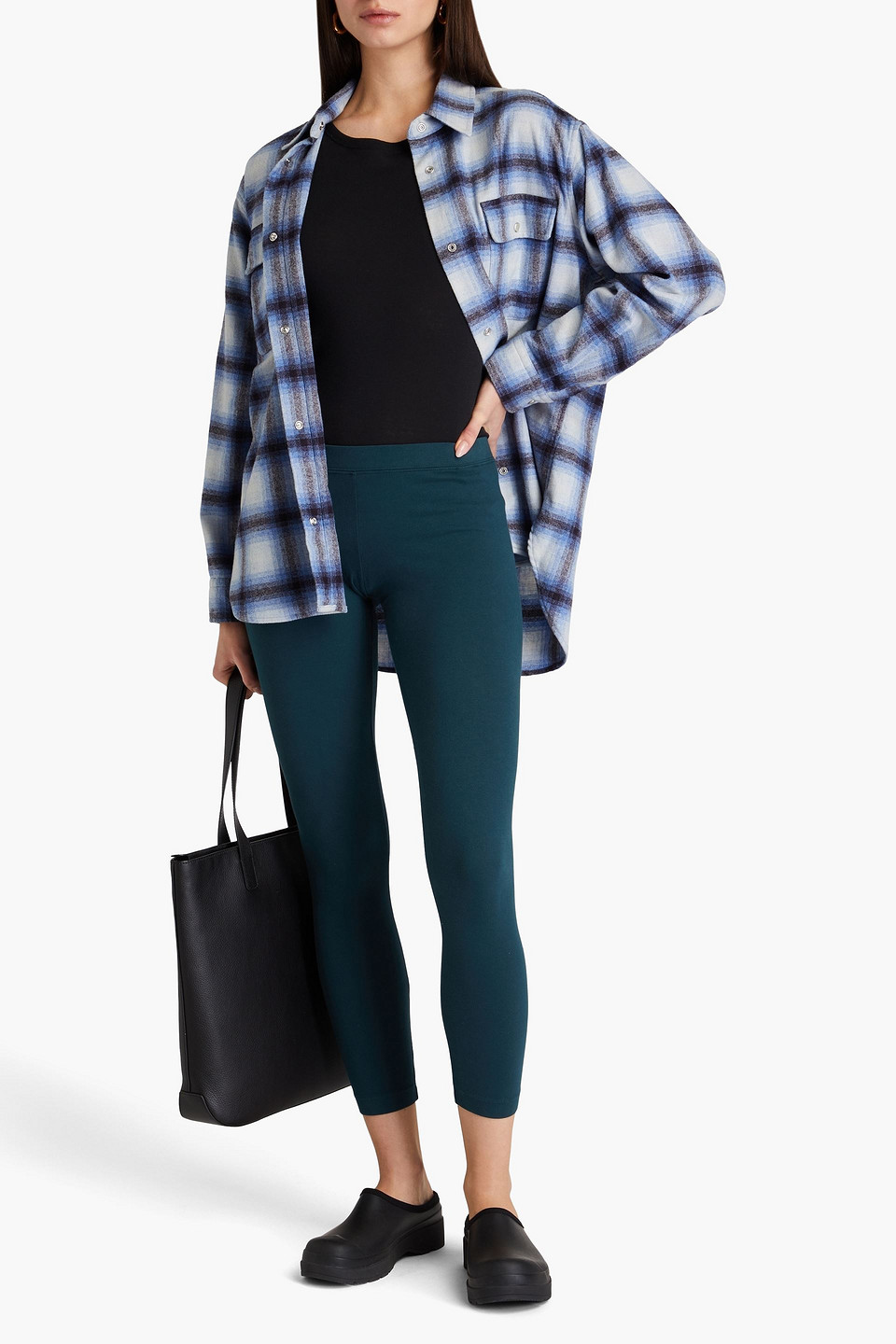 JAMES PERSE CROPPED STRETCH-COTTON JERSEY LEGGINGS