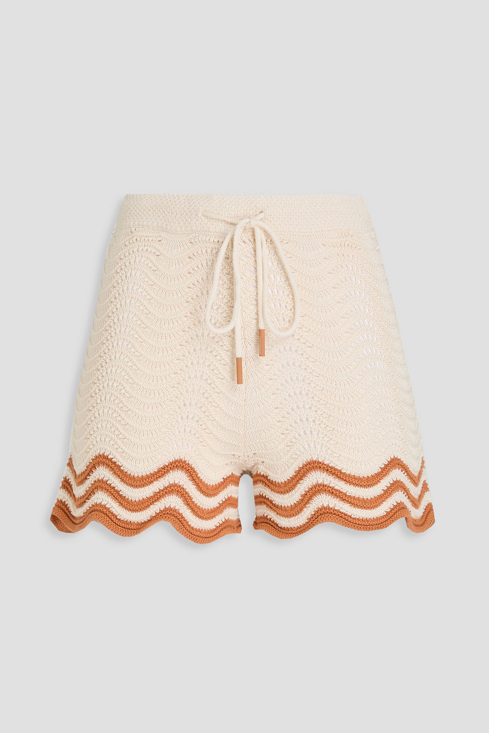 Zimmermann Crochet-knit Cotton Shorts In Pink
