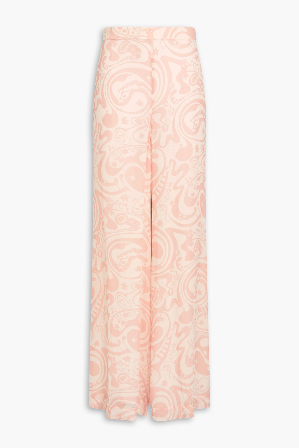 zimmermann - printed chiffon flared pants - pink - 00