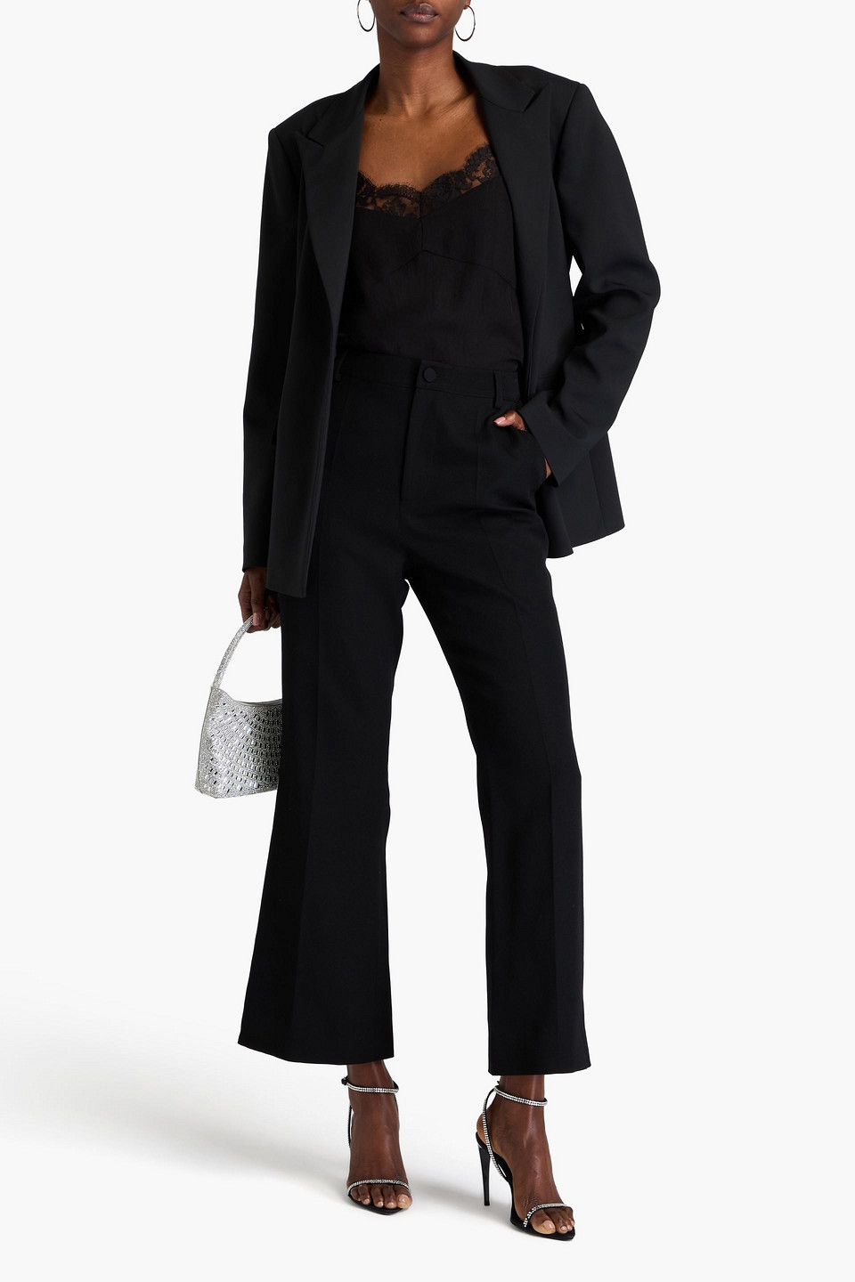 Huishan Zhang Wool Flared Pants In Black