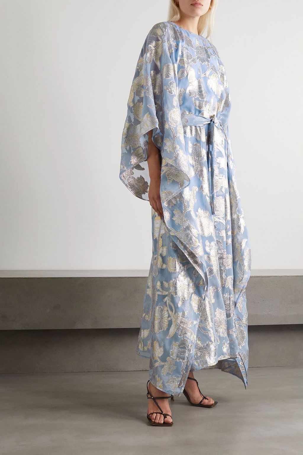 TALLER MARMO Bizet fil coupé silk-blend chiffon kaftan
