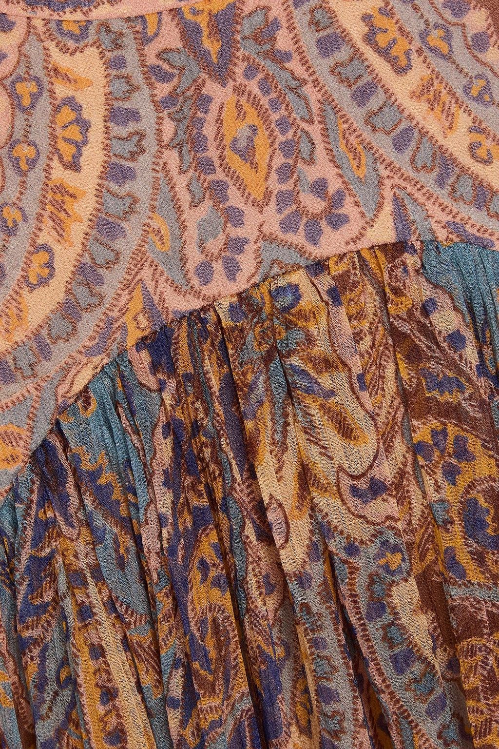 ZIMMERMANN Pussy-bow paisley-print silk-crepon midi dress