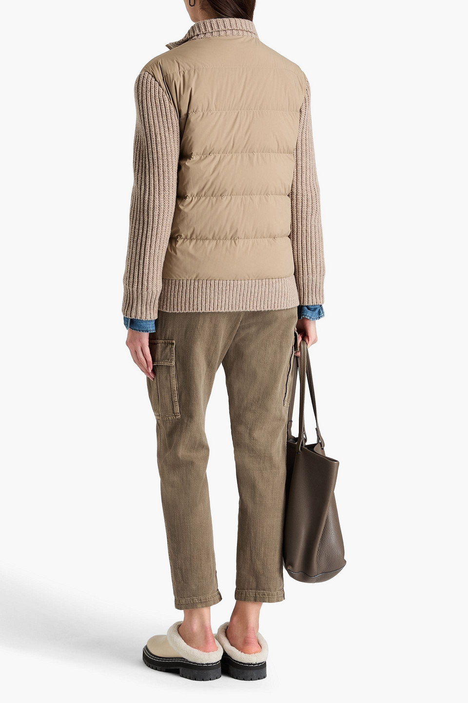  James Perse - Jacke Aus Einer Woll-kaschmirmischung Mit Einsätzen Aus Gestepptem Shell - Neutral - 1 