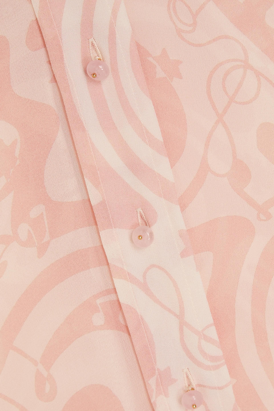 Zimmermann Appliquéd Printed Georgette Shirt In Blush