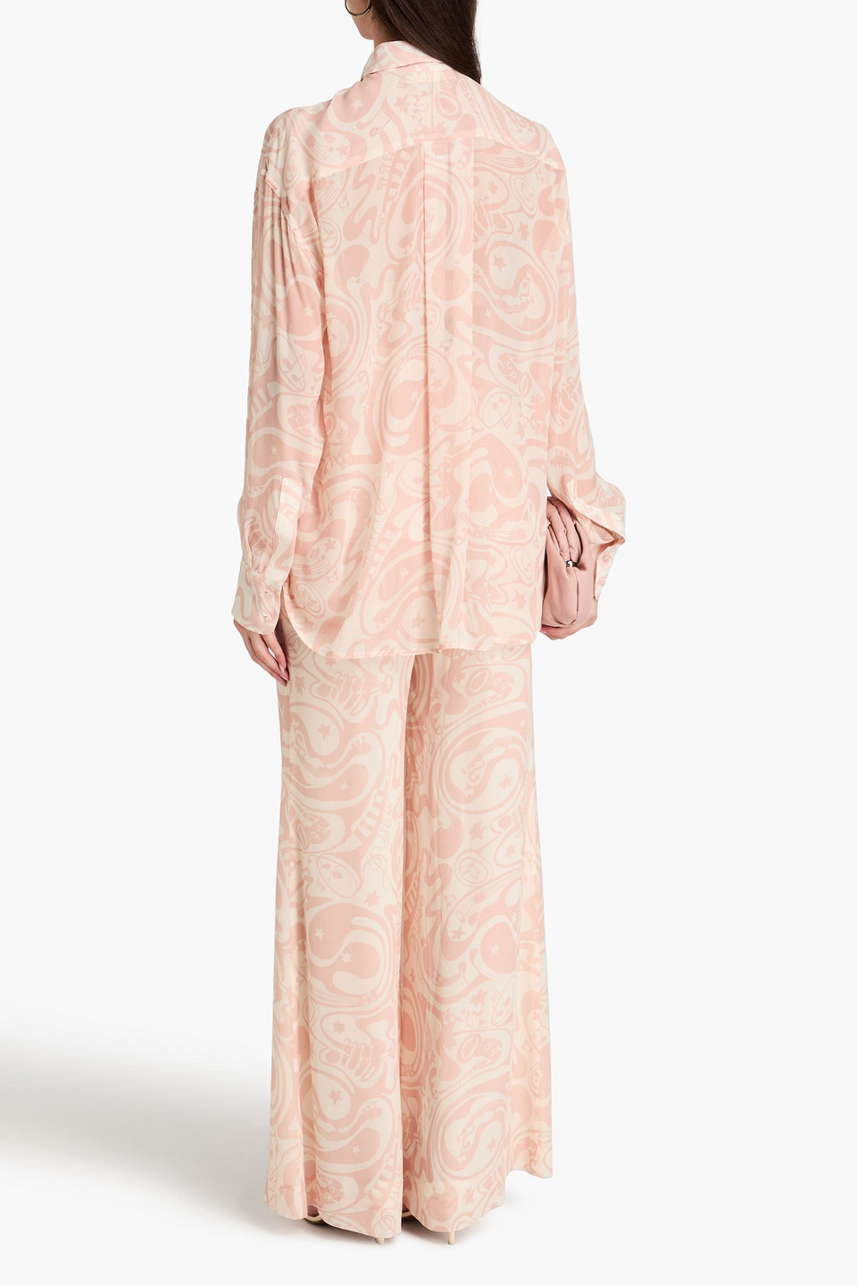 Zimmermann Appliquéd Printed Georgette Shirt In Blush