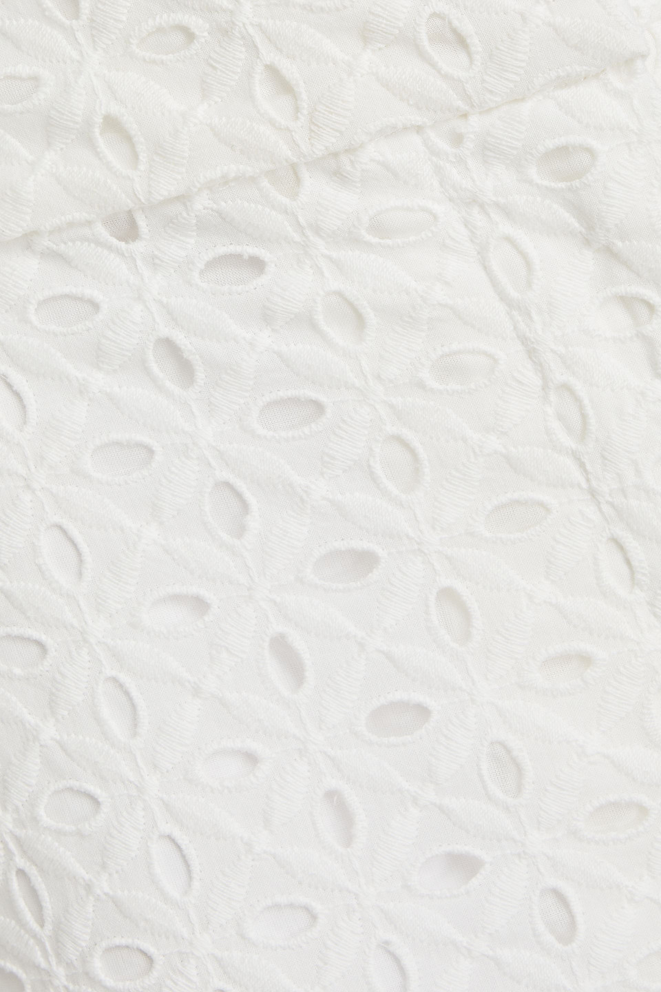 Zimmermann Hose Aus Baumwolle Mit Weitem Bein Und Lochstickerei In Elfenbein