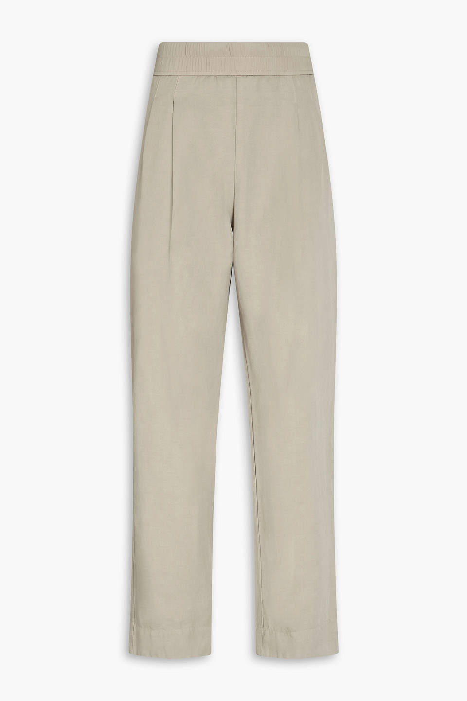 James Perse Pleated Twill Tapered Trousers In Beige